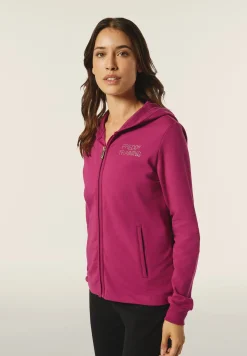 Freddy Felpa donna con zip e cappuccio con interno fantasia paisley-Donna Ginnastica|Felpe