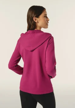 Freddy Felpa donna con zip e cappuccio con interno fantasia paisley-Donna Ginnastica|Felpe