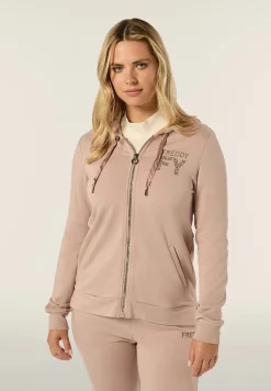 Freddy Felpa donna con zip e cappuccio bordato in velluto-Donna Ginnastica|Felpe