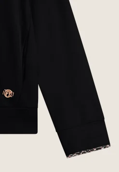 Freddy Felpa donna con zip e cappuccio con interno leopardato-Donna Felpe