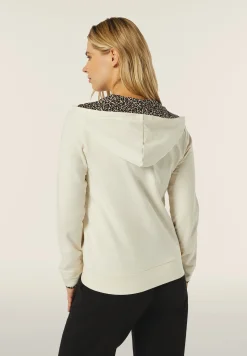 Freddy Felpa donna con zip e cappuccio con interno leopardato-Donna Felpe