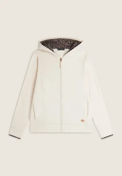 Freddy Felpa donna con zip e cappuccio con interno leopardato-Donna Felpe