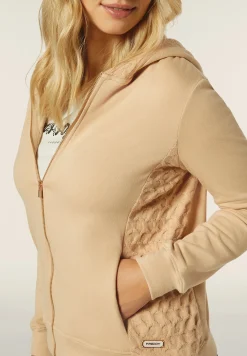Freddy Felpa donna con zip e cappuccio in modal con inserti tricot-Donna Felpe