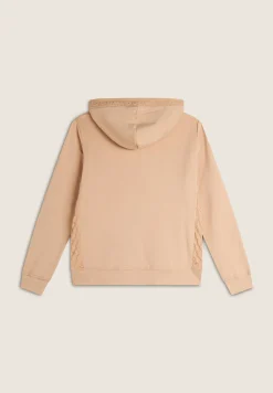 Freddy Felpa donna con zip e cappuccio in modal con inserti tricot-Donna Felpe