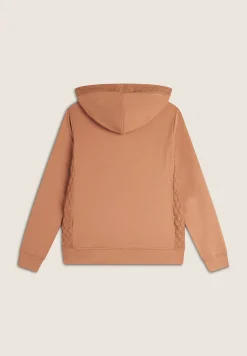 Freddy Felpa donna con zip e cappuccio in modal con inserti tricot-Donna Felpe