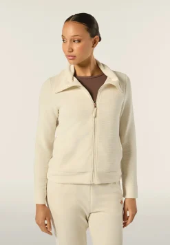 Freddy Felpa donna con zip e collo alto in viscosa ottoman cannetè-Donna Felpe
