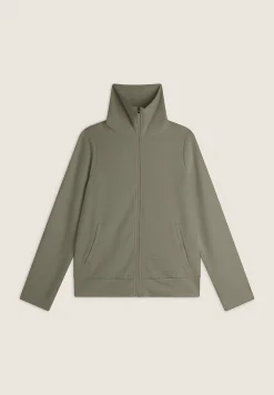 Freddy Felpa donna con zip e collo alto in viscosa ottoman cannetè-Donna Felpe