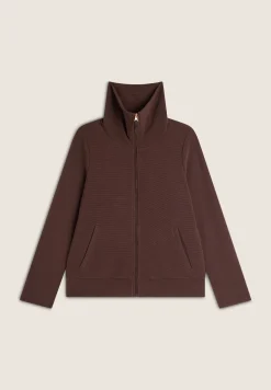 Freddy Felpa donna con zip e collo alto in viscosa ottoman cannetè-Donna Felpe