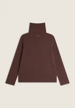 Freddy Felpa donna con zip e collo alto in viscosa ottoman cannetè-Donna Felpe