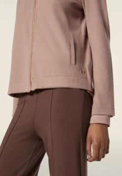 Freddy Felpa donna con zip e collo alto con dettagli animalier-Donna Felpe