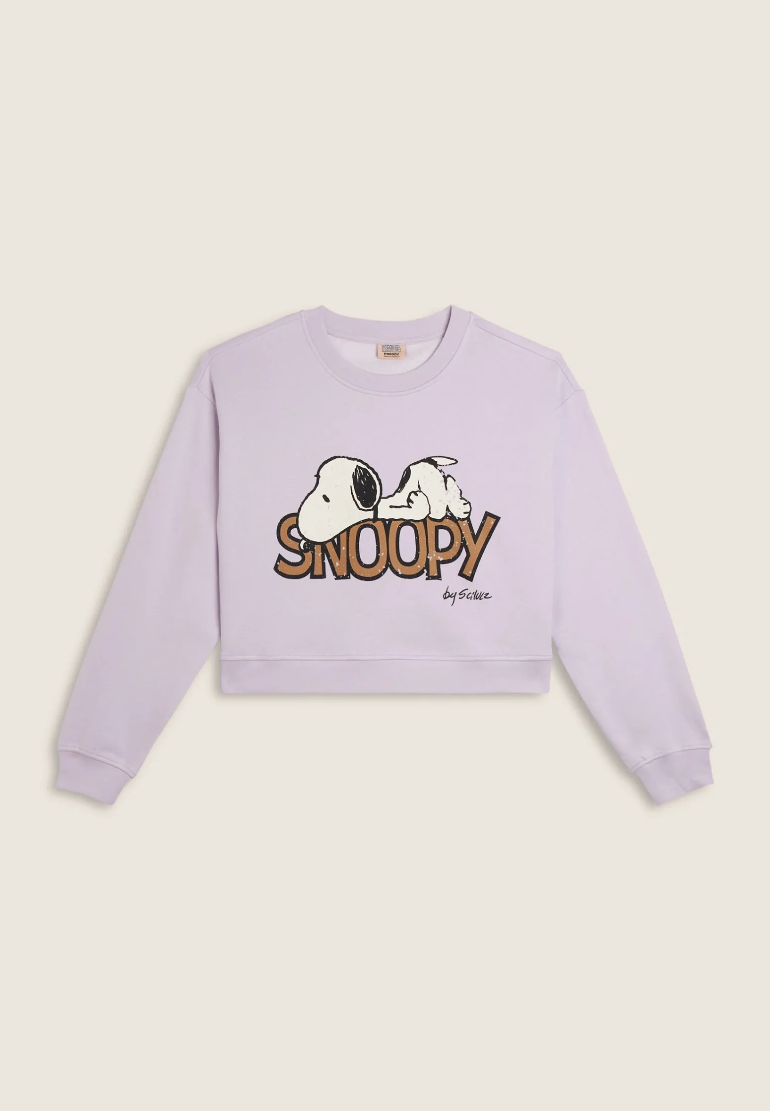 Freddy Felpa donna corta comfort fit con grande stampa Snoopy-Donna Felpe