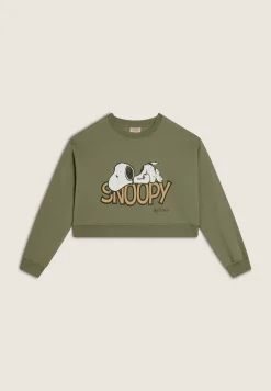 Freddy Felpa donna corta comfort fit con grande stampa Snoopy-Donna Felpe