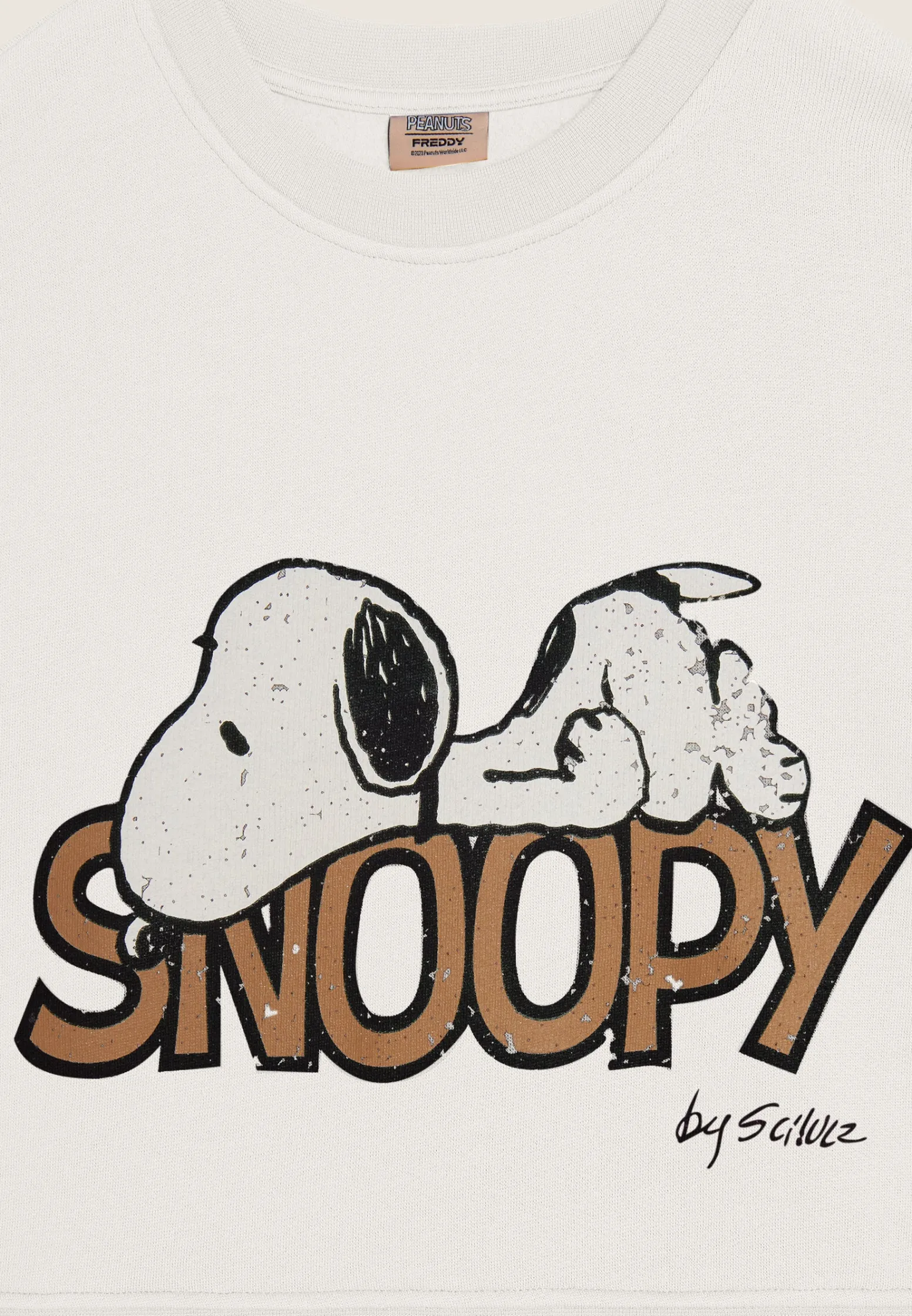 Freddy Felpa donna corta comfort fit con grande stampa Snoopy-Donna Felpe