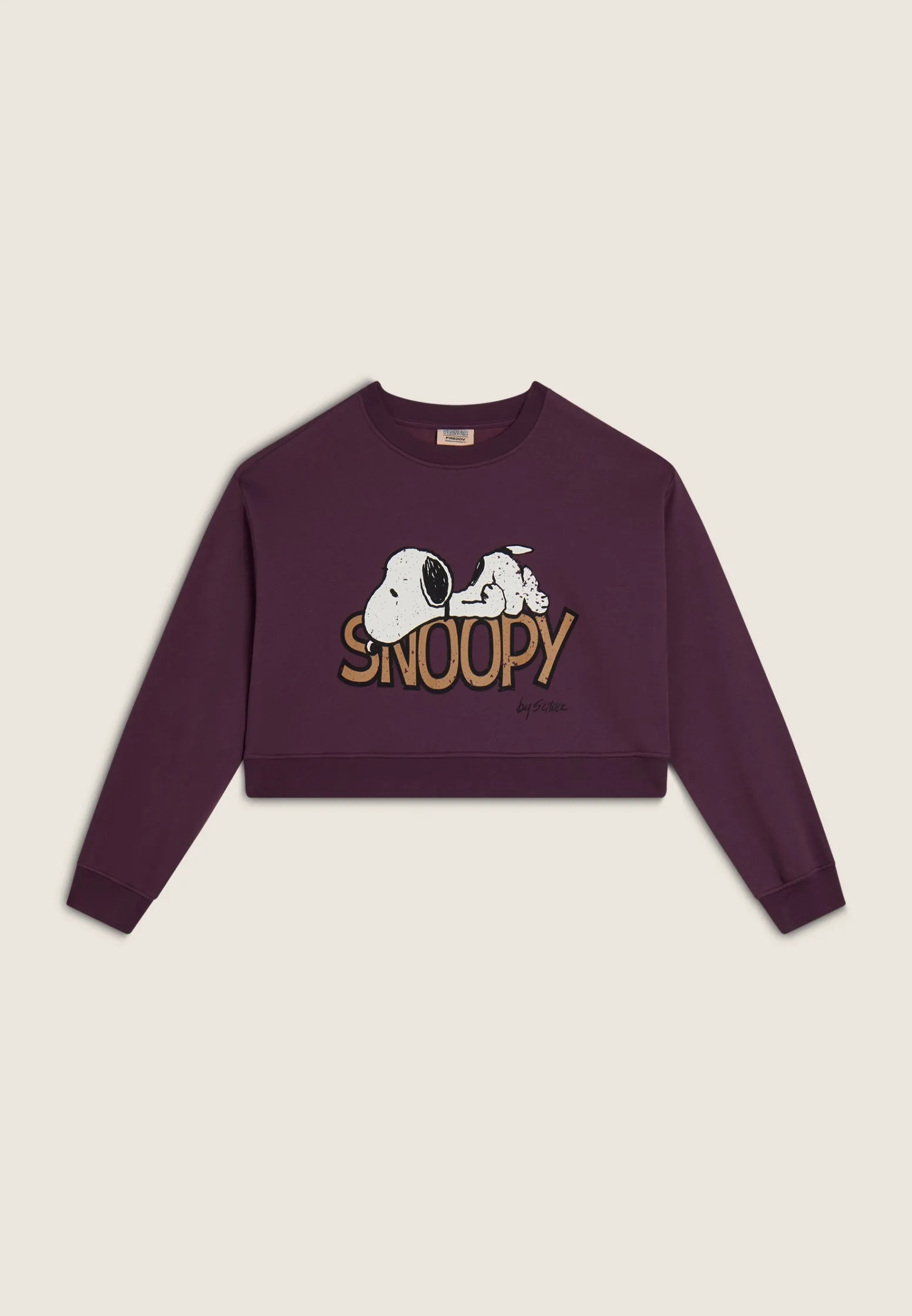 Freddy Felpa donna corta comfort fit con grande stampa Snoopy-Donna Felpe
