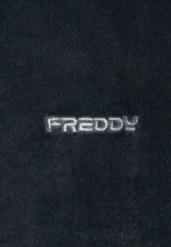 Freddy Felpa Donna Corta in Velluto con Cappuccio e Ricamo-Donna Felpe