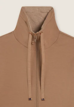 Freddy Felpa donna full-zip collo alto con inserti mélange lurex-Donna Felpe