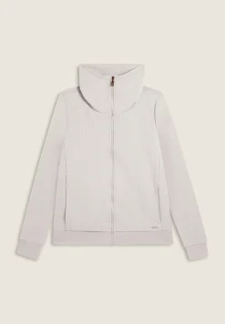 Freddy Felpa donna full-zip con collo alto e inserti micro-trecce-Donna Felpe