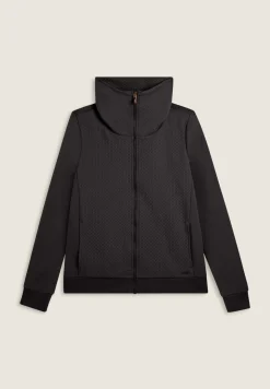 Freddy Felpa donna full-zip con collo alto e inserti micro-trecce-Donna Felpe