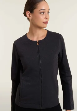 Freddy Felpa donna full-zip con fronte mélange lurex-Donna Felpe