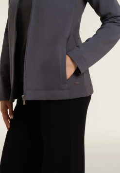 Freddy Felpa donna full-zip con inserti in tessuto micro-trecce-Donna Felpe