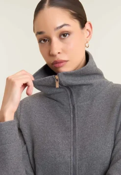 Freddy Felpa donna full-zip effetto tricot con collo alto-Donna Felpe