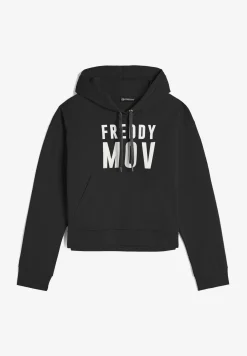 Freddy Felpa donna in french terry con cappuccio e maxi stampa-Donna Pilates|Fitness