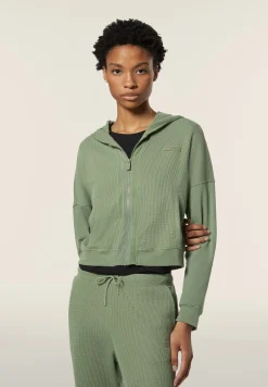 Freddy Felpa donna in jersey con cappuccio e tessuto waffle-Donna Felpe