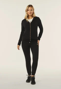 Freddy Felpa donna in viscosa con zip e cappuccio in velluto-Donna Felpe