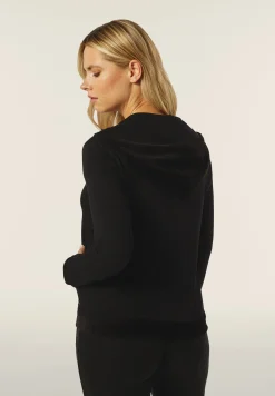 Freddy Felpa donna in viscosa con zip e cappuccio in velluto-Donna Felpe