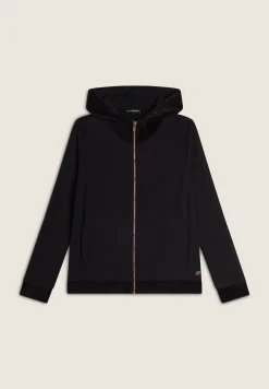 Freddy Felpa donna in viscosa con zip e cappuccio in velluto-Donna Felpe