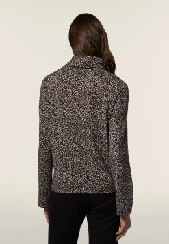 Freddy Felpa donna in viscosa stampa leopardata con collo alto-Donna Felpe