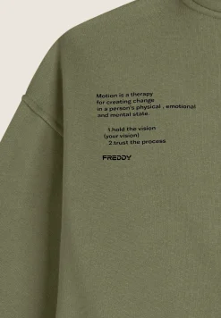 Freddy Felpa donna oversize con cappuccio e scritta sul retro-Donna Felpe