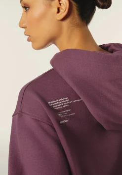 Freddy Felpa donna oversize con cappuccio e scritta sul retro-Donna Felpe