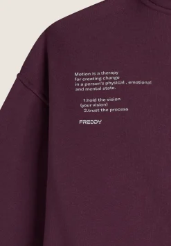 Freddy Felpa donna oversize con cappuccio e scritta sul retro-Donna Felpe