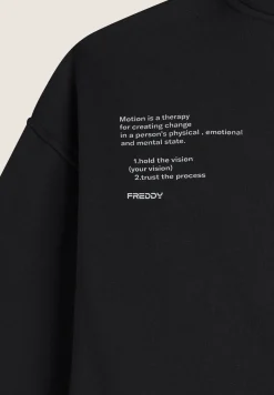 Freddy Felpa donna oversize con cappuccio e scritta sul retro-Donna Felpe