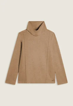 Freddy Felpa donna svasata con collo alto effetto tricot-Donna Felpe