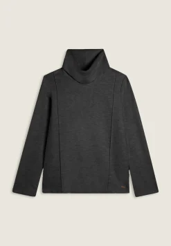 Freddy Felpa donna svasata con collo alto effetto tricot-Donna Felpe