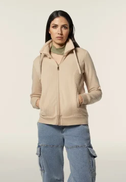 Freddy Felpa donna zip e collo alto con inserti in tessuto teddy-Donna Ginnastica|Felpe