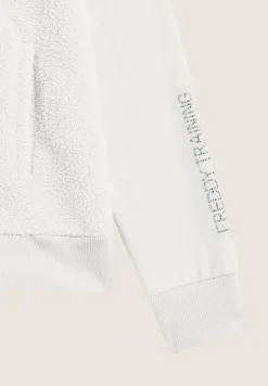Freddy Felpa donna zip e collo alto con inserti in tessuto teddy-Donna Ginnastica|Felpe