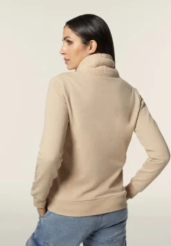 Freddy Felpa donna zip e collo alto con inserti in tessuto teddy-Donna Ginnastica|Felpe
