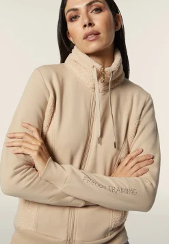 Freddy Felpa donna zip e collo alto con inserti in tessuto teddy-Donna Ginnastica|Felpe