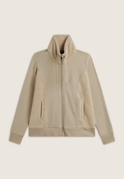 Freddy Felpa donna zip e collo alto con inserti in tessuto teddy-Donna Ginnastica|Felpe
