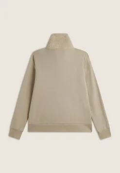 Freddy Felpa donna zip e collo alto con inserti in tessuto teddy-Donna Ginnastica|Felpe