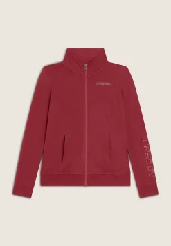 Freddy Felpa donna zip e collo alto regular fit con logo ricamato-Donna Pilates|Ginnastica