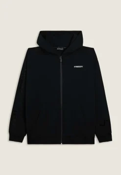 Freddy Felpa full zip con cappuccio in jersey e tasche a marsupio-Uomo Felpe