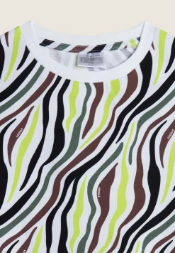 Freddy Felpa Girocollo Bambina stampa multicolore con fondo dritto- Felpe