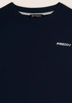 Freddy Felpa girocollo comfort fit da donna corta in vita-Donna Felpe