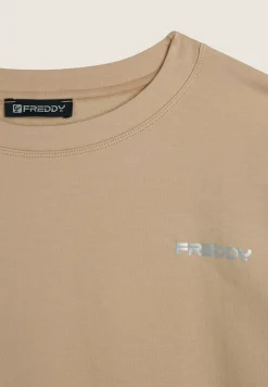 Freddy Felpa girocollo comfort fit da donna corta in vita-Donna Felpe