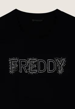 Freddy Felpa girocollo con Logo in Strass-Donna Felpe
