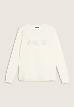 Freddy Felpa girocollo con Logo in Strass-Donna Felpe